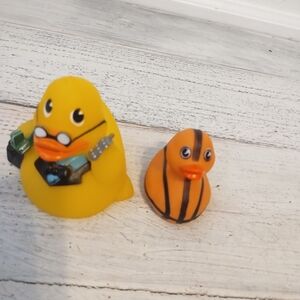 Yellow and Orange Rubber Duck Toy Set - Kids Action Figures & Playsets